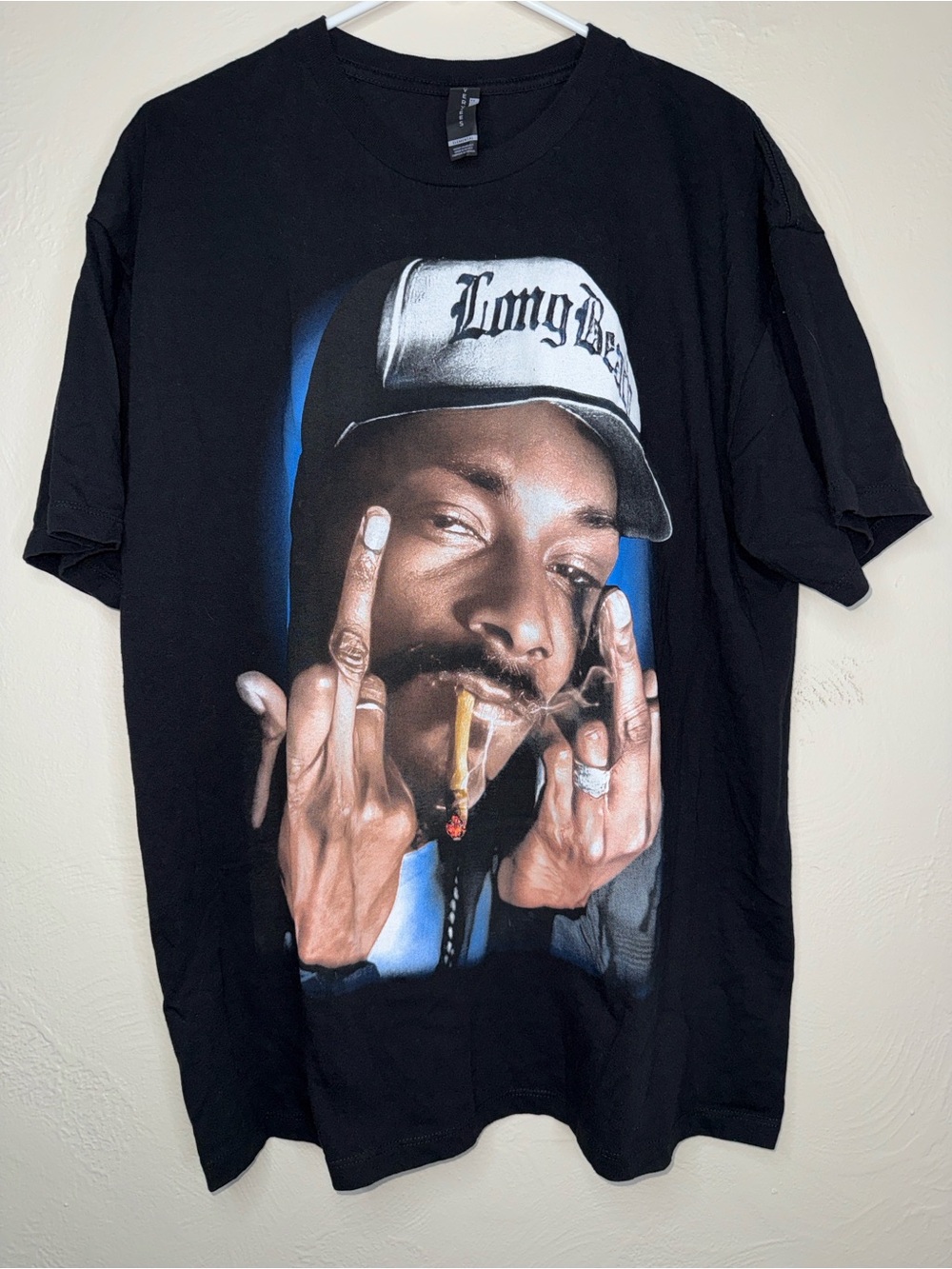 Snoop Dogg Graphic Tee Black Long Beach Rap Shirt Size XL‎
